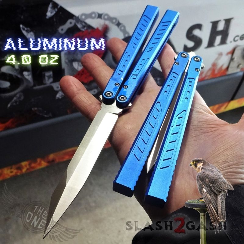 TheONE Channel Balisong FALCON Butterfly Knife w/ Zen Pins - ORIGINAL Blue - SHARP Knife-Balisong - Tophatter Daily Deals