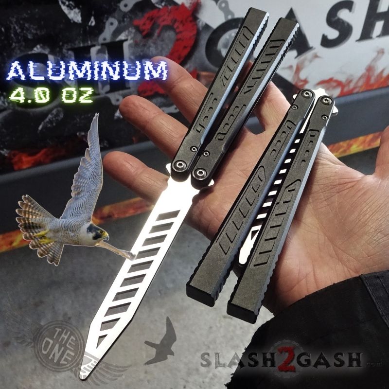TheONE Channel Balisong FALCON Butterfly Knife w/ Zen Pins - ORIGINAL Black - TRAINER Knife-Balisong - Tophatter Daily Deals