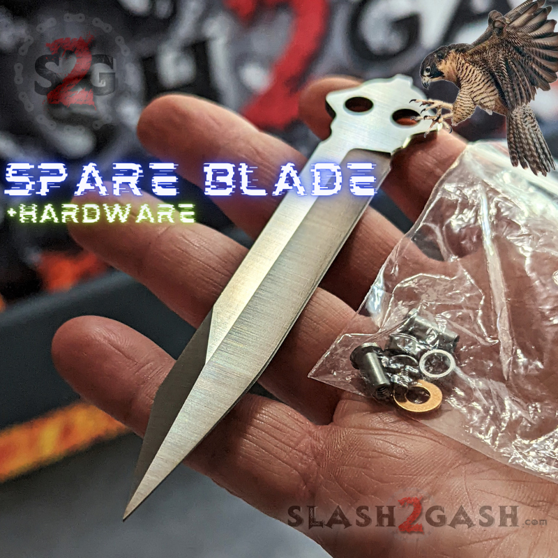 TheONE Channel Balisong FALCON Butterfly Knife w/ Zen Pins - ORIGINAL Spare SHARP Blade + Additional Hardware Knife-Balisong - Tophatter Daily Deals
