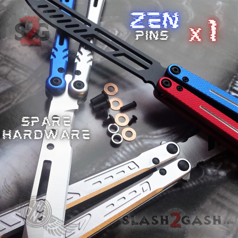 Balisong Spare Hardware Kit for TheONE KRAKEN (clone) FALCON or ALIEN Black Hardware Kit - inked (WITH 1x Zen Pin + screw) Knife-Accessory - Tophatter Daily Deals