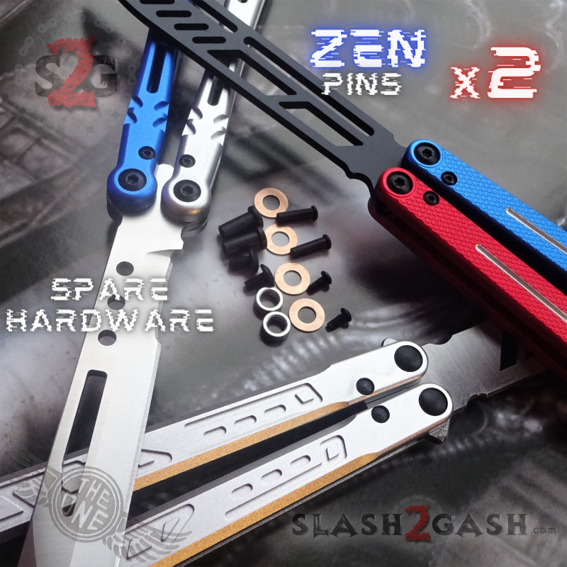 Balisong Spare Hardware Kit for TheONE KRAKEN (clone) FALCON or ALIEN Black Hardware Kit - inked (WITH 2x Zen Pin + screws) Knife-Accessory - Tophatter Daily Deals