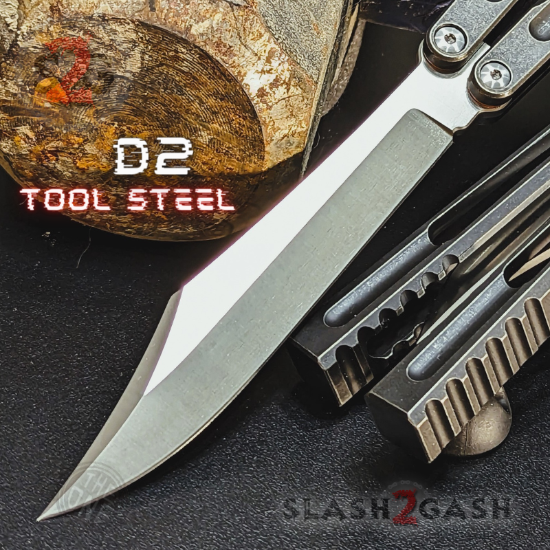 TheONE Channel Butterfly Knife TITANIUM Balisong (clone) - Hammer CHAB Knife-Balisong - Tophatter Daily Deals