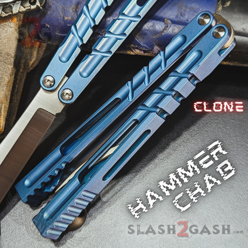 TheONE Channel Butterfly Knife TITANIUM Balisong (clone) - Hammer CHAB Knife-Balisong - Tophatter Daily Deals
