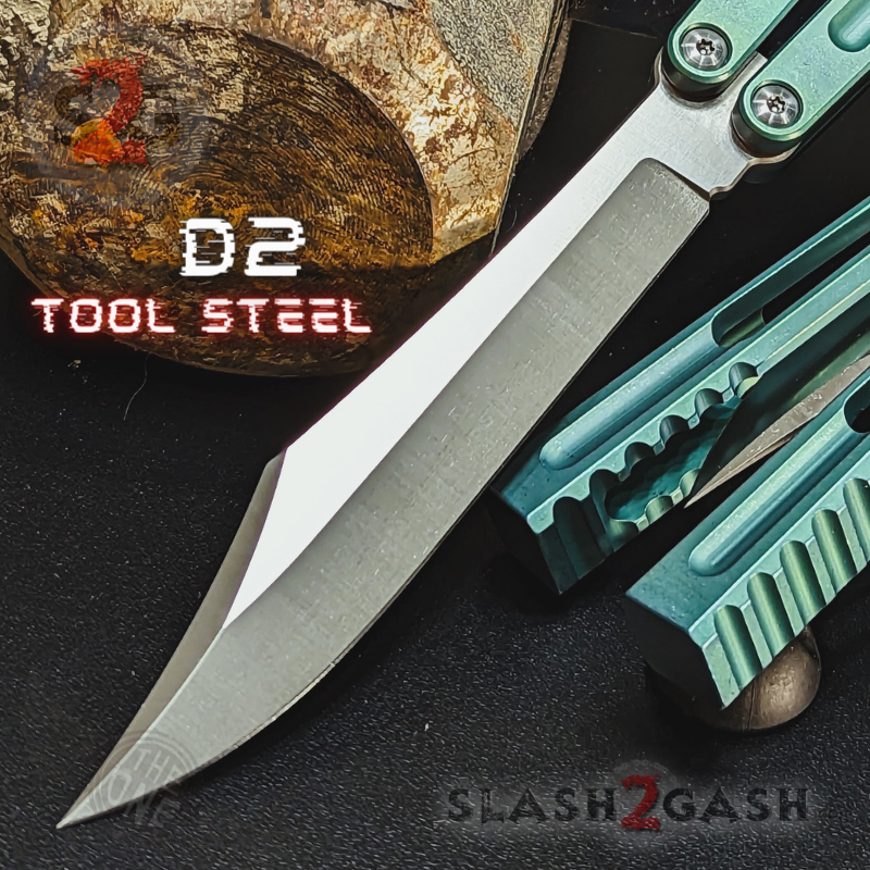 TheONE Channel Butterfly Knife TITANIUM Balisong (clone) - Hammer CHAB Knife-Balisong - Tophatter Daily Deals