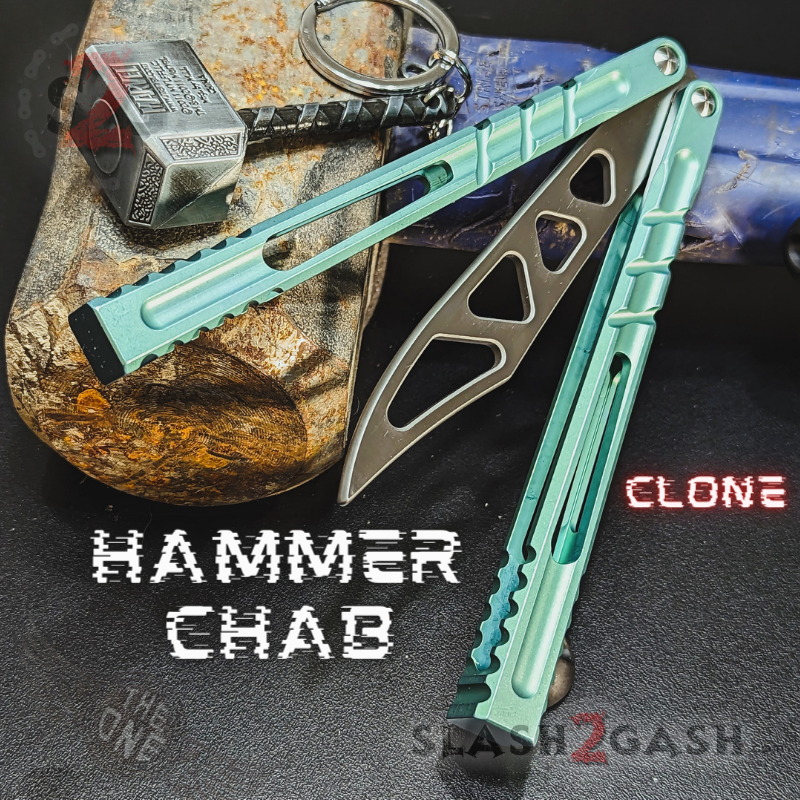 TheONE Channel Butterfly Knife TITANIUM Balisong (clone) - Hammer CHAB Knife-Balisong - Tophatter Daily Deals