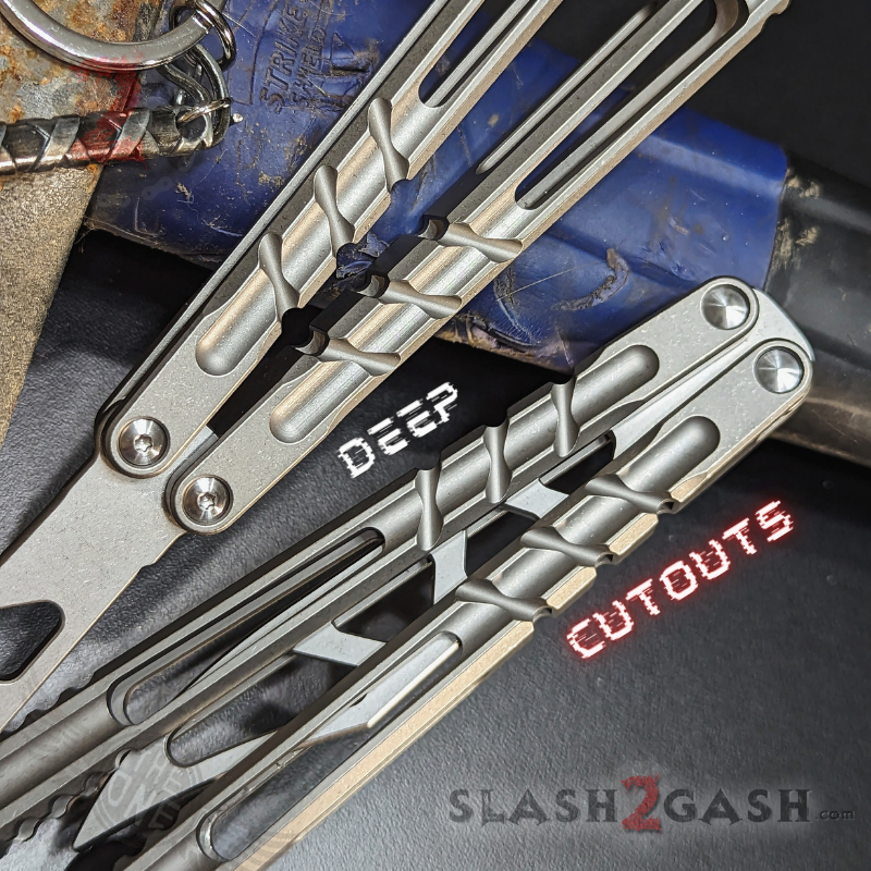 TheONE Channel Butterfly Knife TITANIUM Balisong (clone) - Hammer CHAB Knife-Balisong - Tophatter Daily Deals