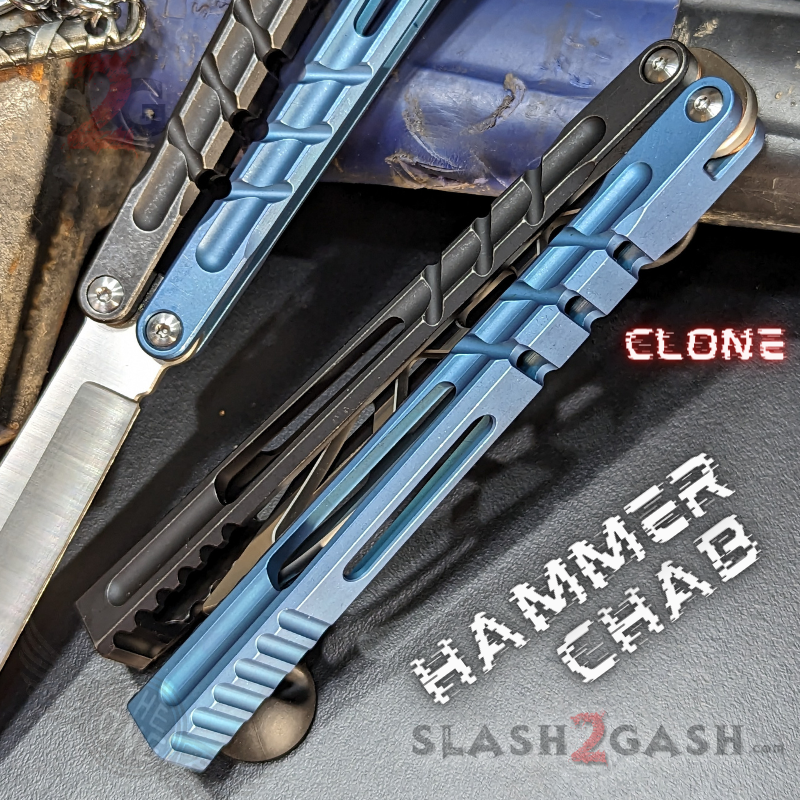 TheONE Channel Butterfly Knife TITANIUM Balisong (clone) - Hammer CHAB Knife-Balisong - Tophatter Daily Deals