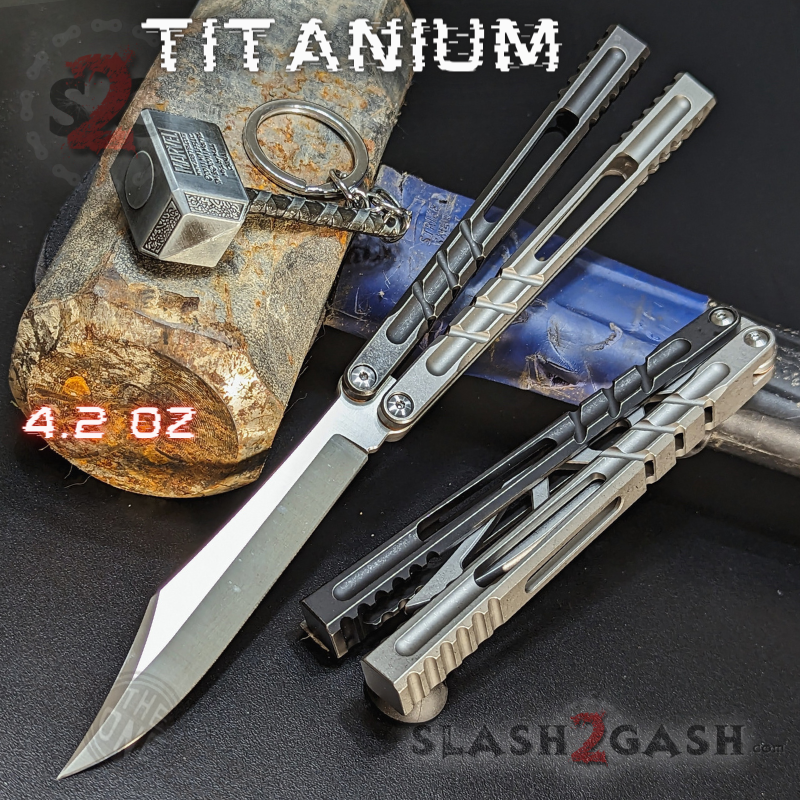 TheONE Channel Butterfly Knife TITANIUM Balisong (clone) - Hammer CHAB Multi (Black Grey) - Sharp Knife-Balisong - Tophatter Daily Deals