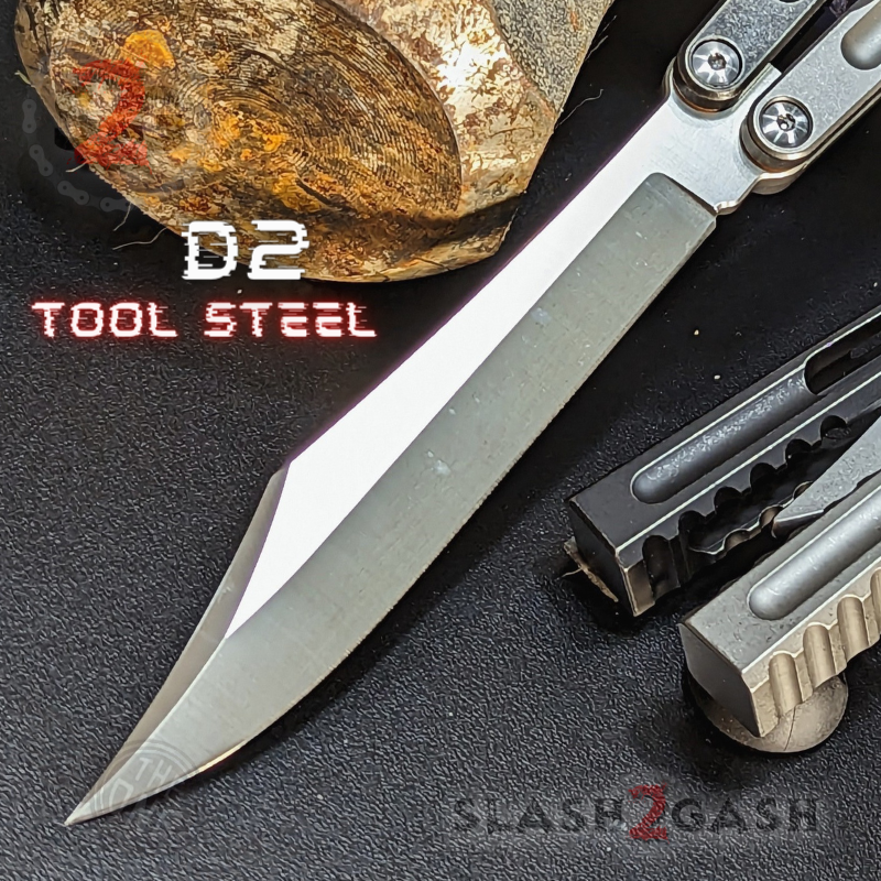 TheONE Channel Butterfly Knife TITANIUM Balisong (clone) - Hammer CHAB Knife-Balisong - Tophatter Daily Deals