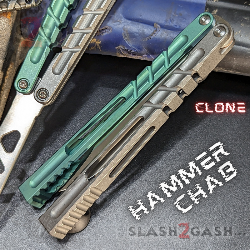 TheONE Channel Butterfly Knife TITANIUM Balisong (clone) - Hammer CHAB Knife-Balisong - Tophatter Daily Deals