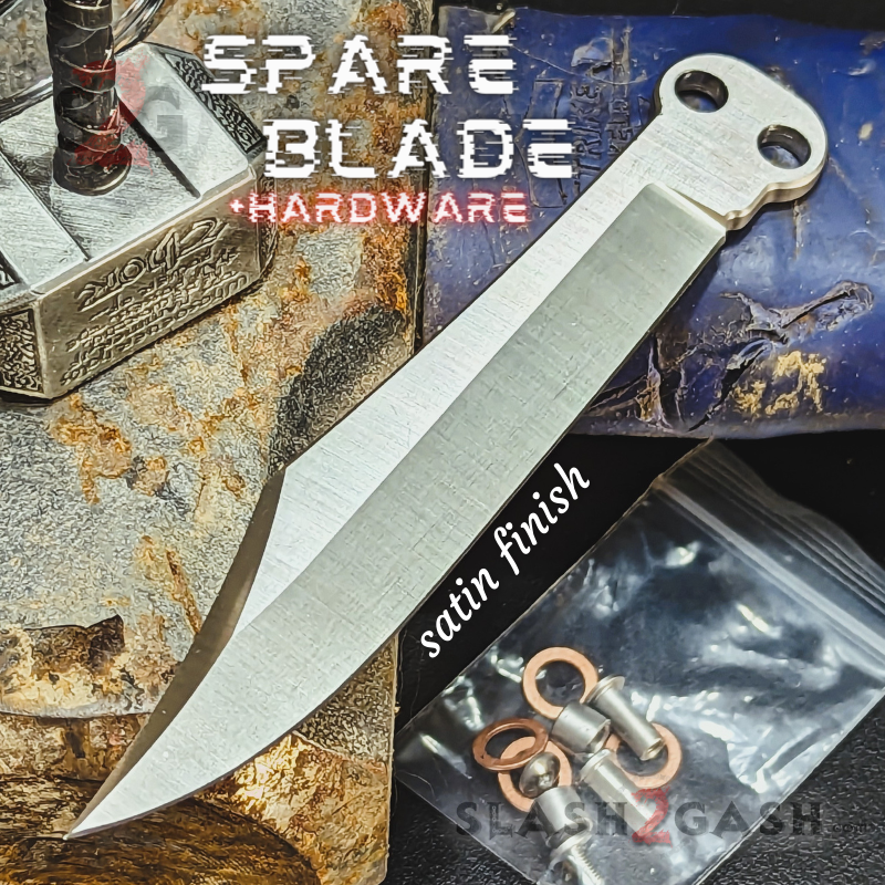 TheONE Channel Butterfly Knife TITANIUM Balisong (clone) - Hammer CHAB Spare Sharp Blade ONLY + stock Hardware Knife-Balisong - Tophatter Daily Deals