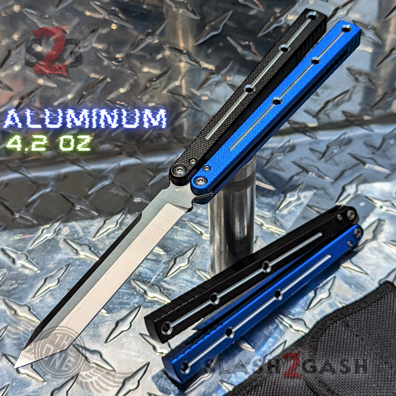 TheONE Channel Balisong KRAKEN Butterfly Knife w/ Zen Pins - (clone) Black Blue Multi - Tanto Knife-Balisong - Tophatter Daily Deals