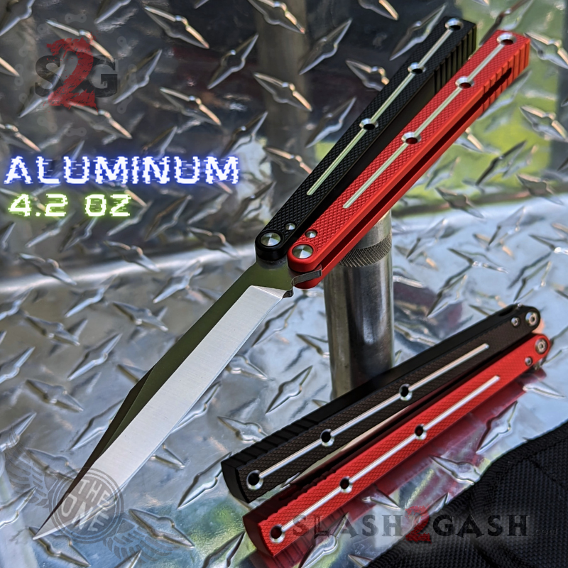TheONE Channel Balisong KRAKEN Butterfly Knife w/ Zen Pins - (clone) Black Red Multi - Bowie Knife-Balisong - Tophatter Daily Deals