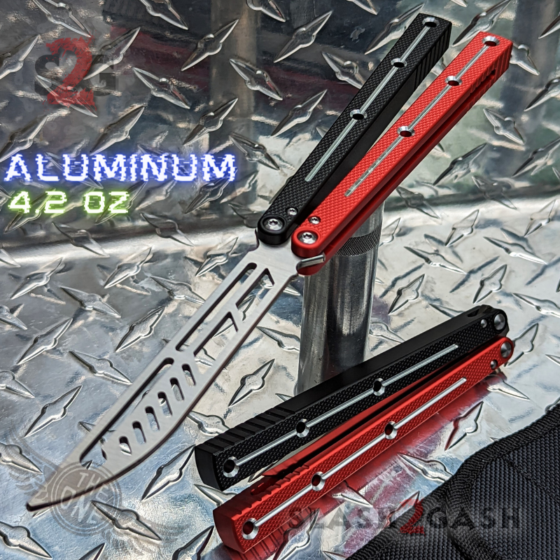 TheONE Channel Balisong KRAKEN Butterfly Knife w/ Zen Pins - (clone) Black Red Multi - Trainer Knife-Balisong - Tophatter Daily Deals