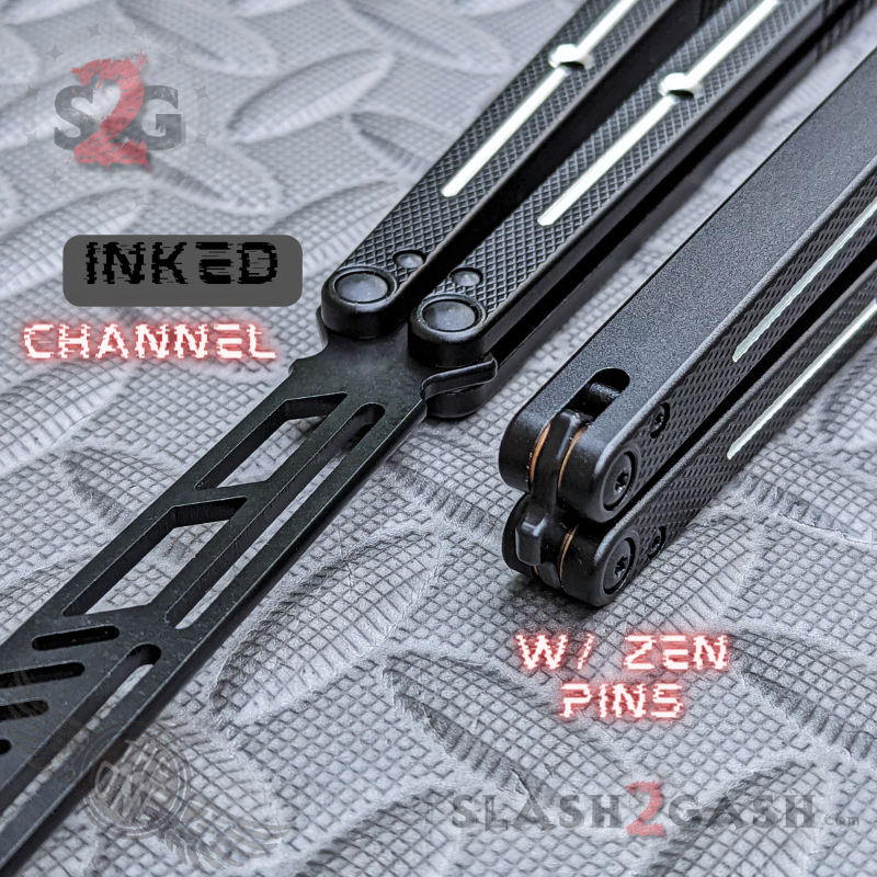 TheONE Channel Balisong KRAKEN clone w/ Black Hardware - Trainer INKED Knife-Balisong - Tophatter Daily Deals