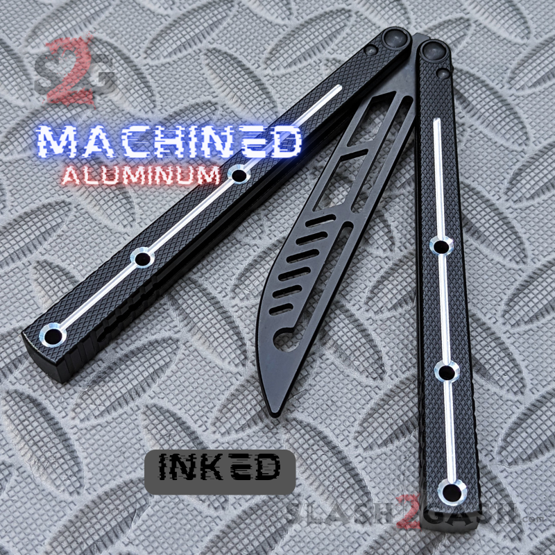 TheONE Channel Balisong KRAKEN clone w/ Black Hardware - Trainer INKED Knife-Balisong - Tophatter Daily Deals