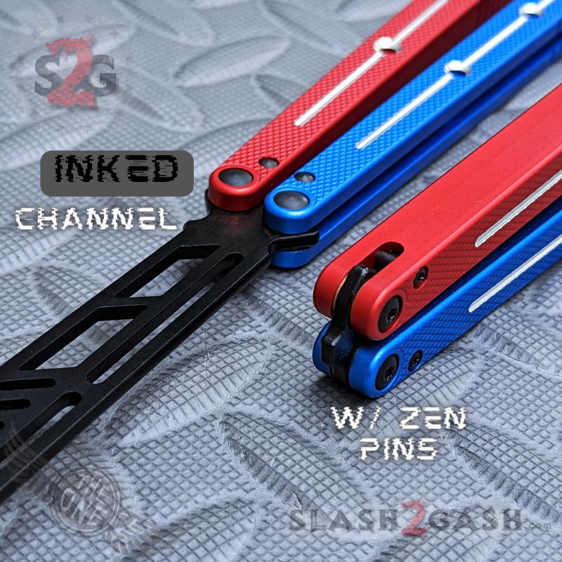 TheONE Channel Balisong KRAKEN clone w/ Black Hardware - Trainer INKED Knife-Balisong - Tophatter Daily Deals