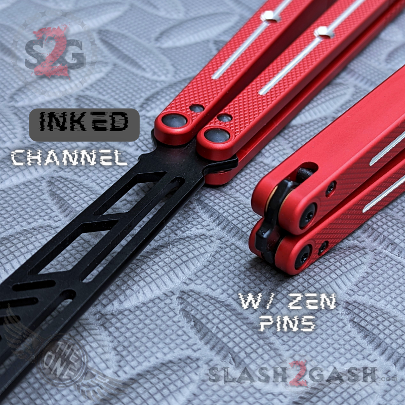 TheONE Channel Balisong KRAKEN clone w/ Black Hardware - Trainer INKED Knife-Balisong - Tophatter Daily Deals