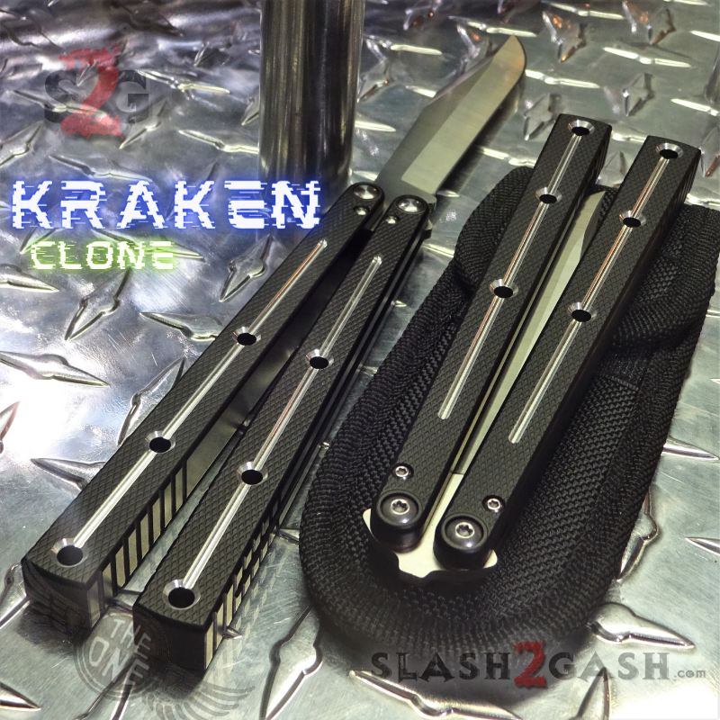 TheONE Channel Balisong KRAKEN Butterfly Knife w/ Zen Pins - (clone) Knife-Balisong - Tophatter Daily Deals