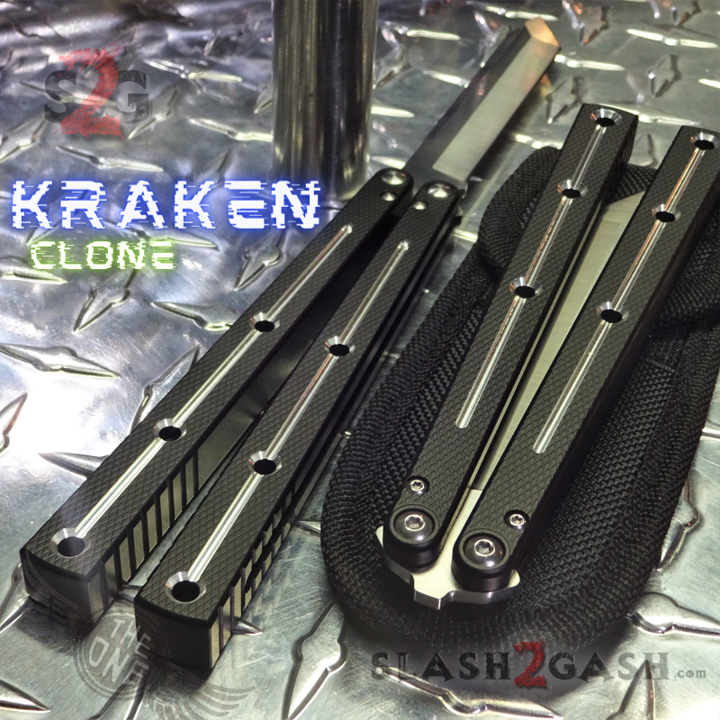 TheONE Channel Balisong KRAKEN Butterfly Knife w/ Zen Pins - (clone) Knife-Balisong - Tophatter Daily Deals