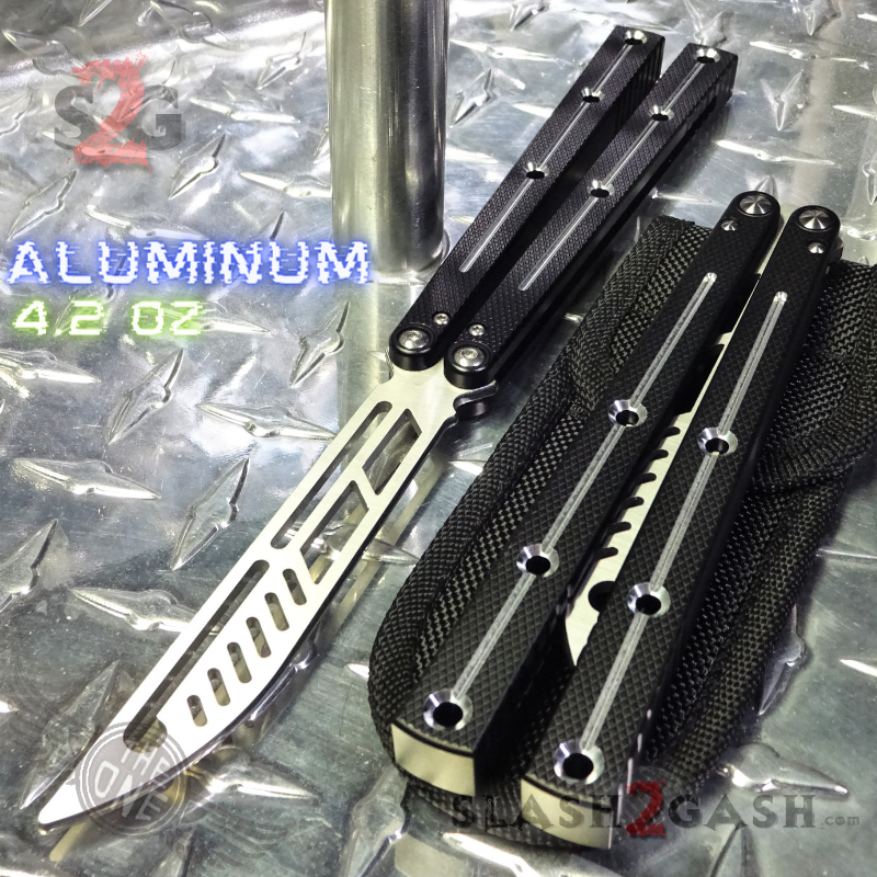 TheONE Channel Balisong KRAKEN Butterfly Knife w/ Zen Pins - (clone) Black w Trainer (dull) Knife-Balisong - Tophatter Daily Deals