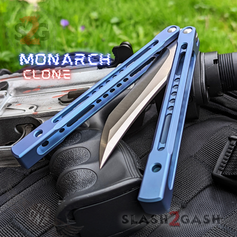 TheONE Channel Balisong TITANIUM Butterfly Knife D2 Monarch - V2 (clone) Knife-Balisong - Tophatter Daily Deals