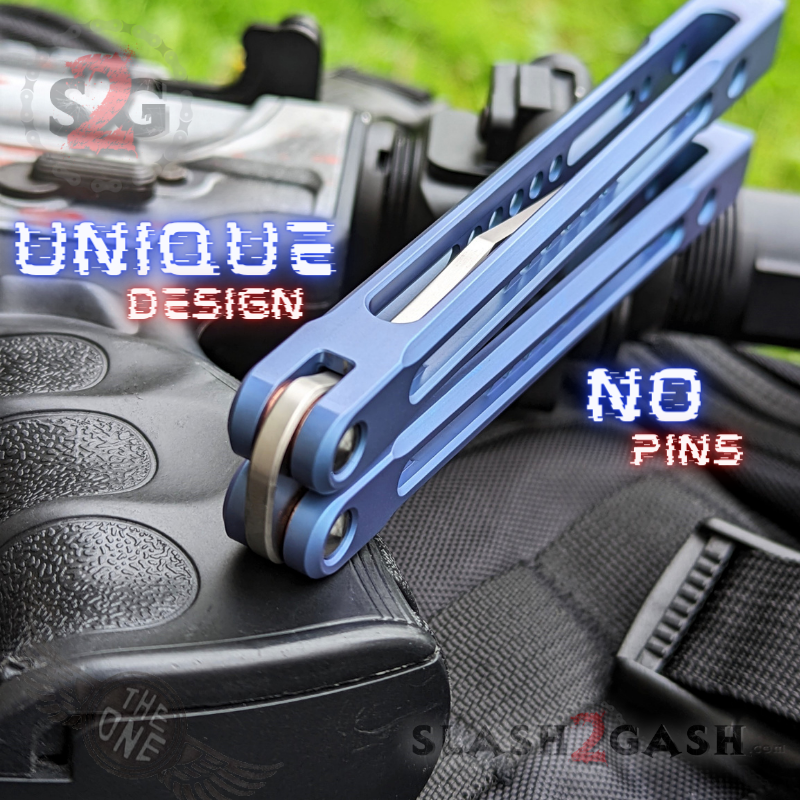 TheONE Channel Balisong TITANIUM Butterfly Knife D2 Monarch - V2 (clone) Knife-Balisong - Tophatter Daily Deals