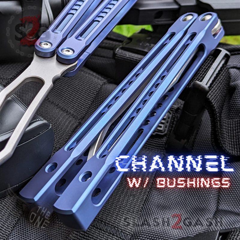 TheONE Channel Balisong TITANIUM Butterfly Knife D2 Monarch - V2 (clone) Knife-Balisong - Tophatter Daily Deals