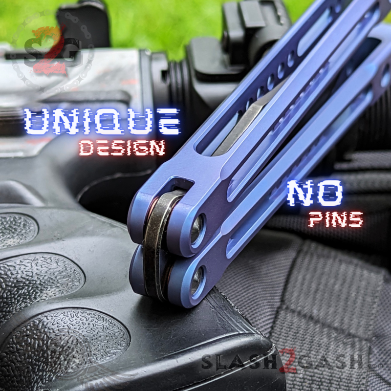 TheONE Channel Balisong TITANIUM Butterfly Knife D2 Monarch - V2 (clone) Knife-Balisong - Tophatter Daily Deals
