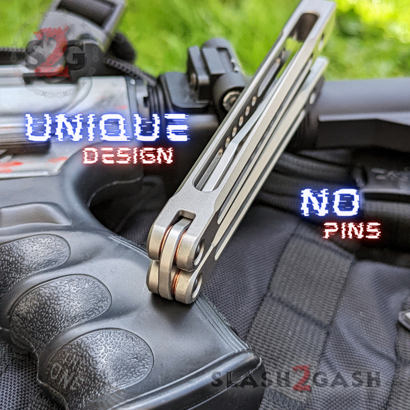 TheONE Channel Balisong TITANIUM Butterfly Knife D2 Monarch - V2 (clone) Knife-Balisong - Tophatter Daily Deals