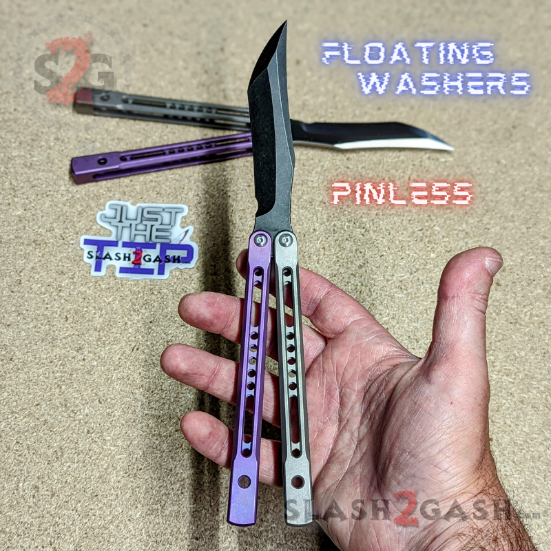 TheONE Channel Balisong TITANIUM Butterfly Knife D2 Monarch - V2 (clone) Knife-Balisong - Tophatter Daily Deals