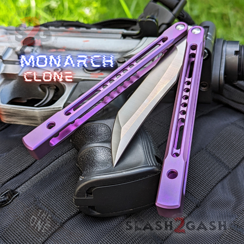 TheONE Channel Balisong TITANIUM Butterfly Knife D2 Monarch - V2 (clone) Knife-Balisong - Tophatter Daily Deals