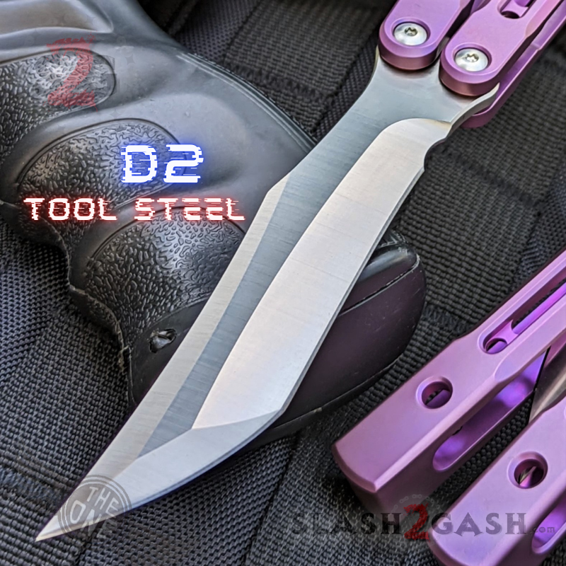 TheONE Channel Balisong TITANIUM Butterfly Knife D2 Monarch - V2 (clone) Knife-Balisong - Tophatter Daily Deals