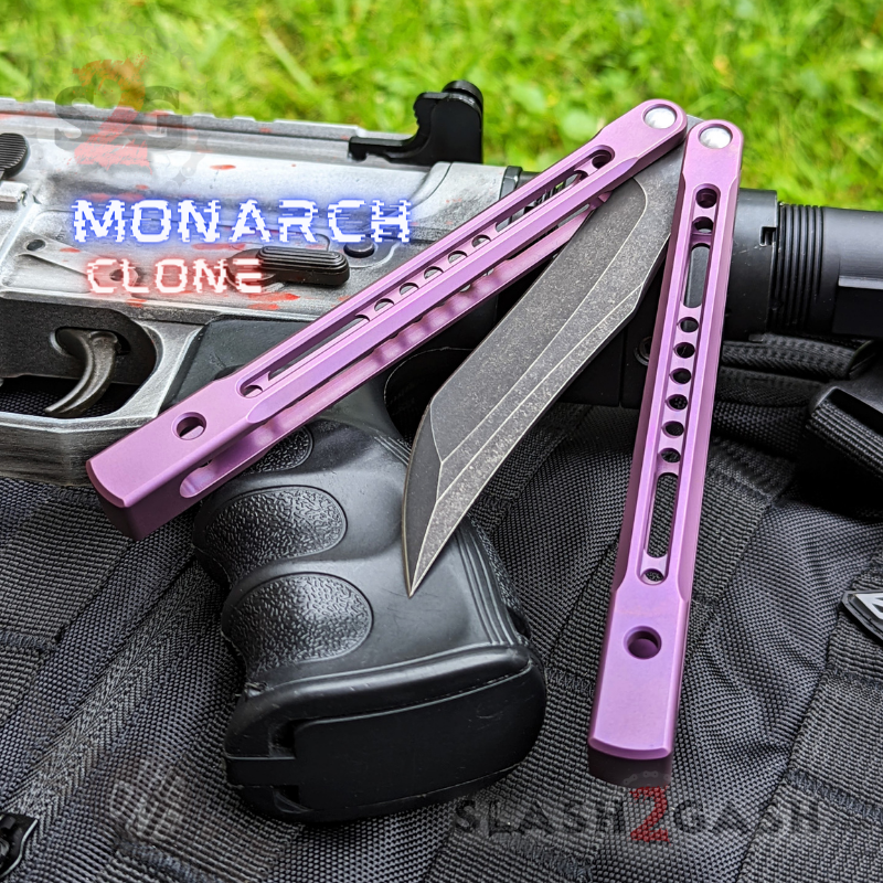 TheONE Channel Balisong TITANIUM Butterfly Knife D2 Monarch - V2 (clone) Knife-Balisong - Tophatter Daily Deals