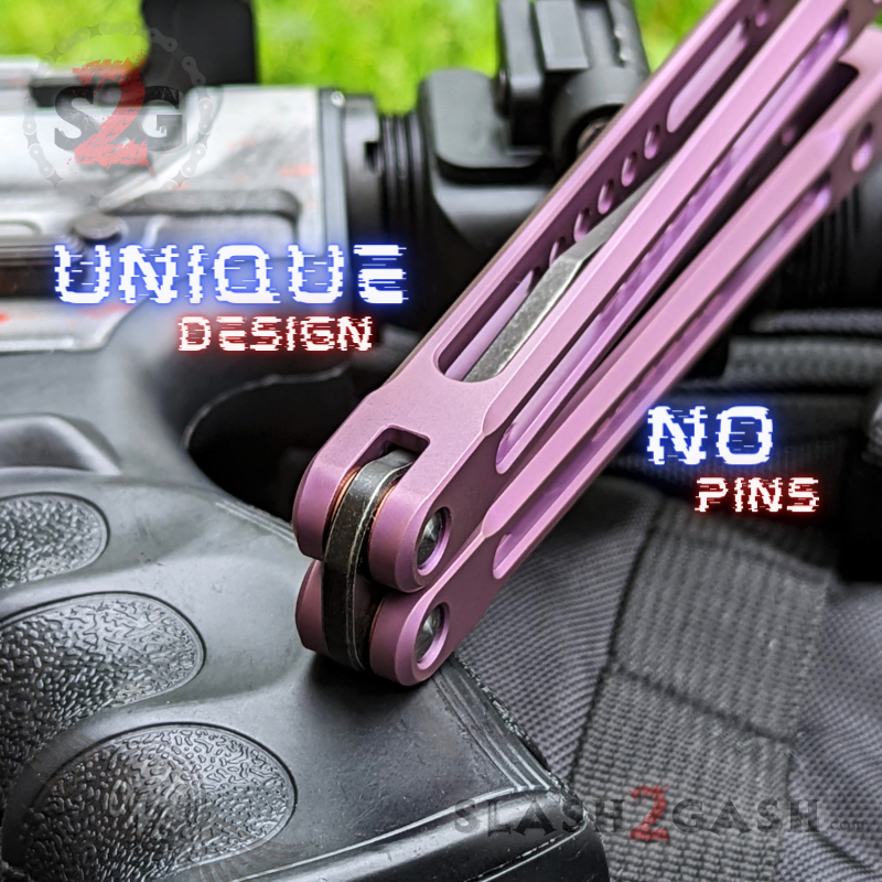 TheONE Channel Balisong TITANIUM Butterfly Knife D2 Monarch - V2 (clone) Knife-Balisong - Tophatter Daily Deals
