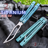 TheONE Channel Balisong TITANIUM Butterfly Knife D2 Monarch - V2 (clone) Green - Trainer Knife-Balisong - Tophatter Daily Deals