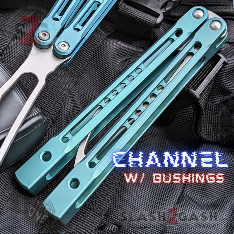 TheONE Channel Balisong TITANIUM Butterfly Knife D2 Monarch - V2 (clone) Knife-Balisong - Tophatter Daily Deals