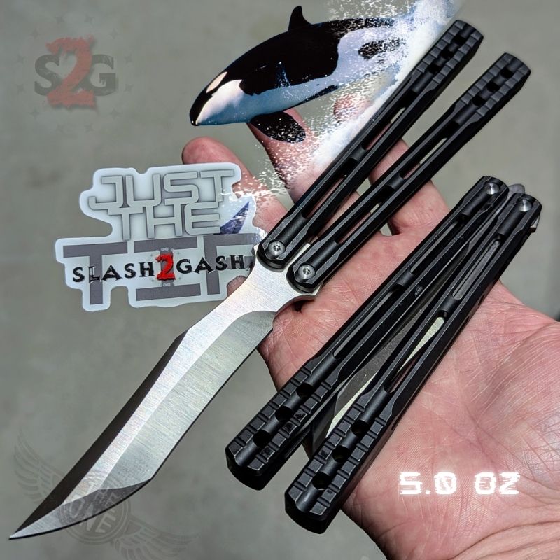 TheONE Channel Balisong TITANIUM Butterfly Knife D2 Orca - (clone) Knife-Balisong - Tophatter Daily Deals