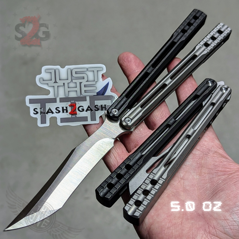 TheONE Channel Balisong TITANIUM Butterfly Knife D2 Orca - (clone) Knife-Balisong - Tophatter Daily Deals