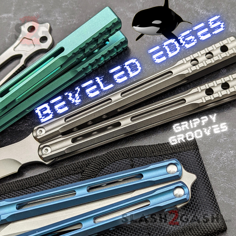 TheONE Channel Balisong TITANIUM Butterfly Knife D2 Orca - (clone) Knife-Balisong - Tophatter Daily Deals