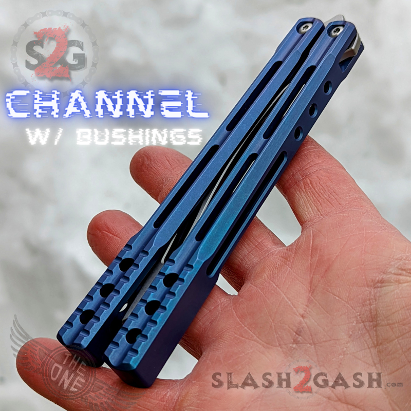 TheONE Channel Balisong TITANIUM Butterfly Knife D2 Orca - (clone) Knife-Balisong - Tophatter Daily Deals