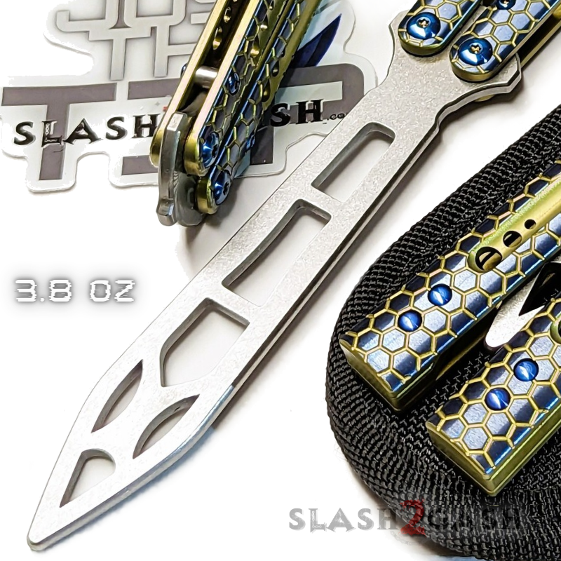 TheONE Python Clone Butterfly Knife TITANIUM Balisong - Damascus Knife-Balisong - Tophatter Daily Deals