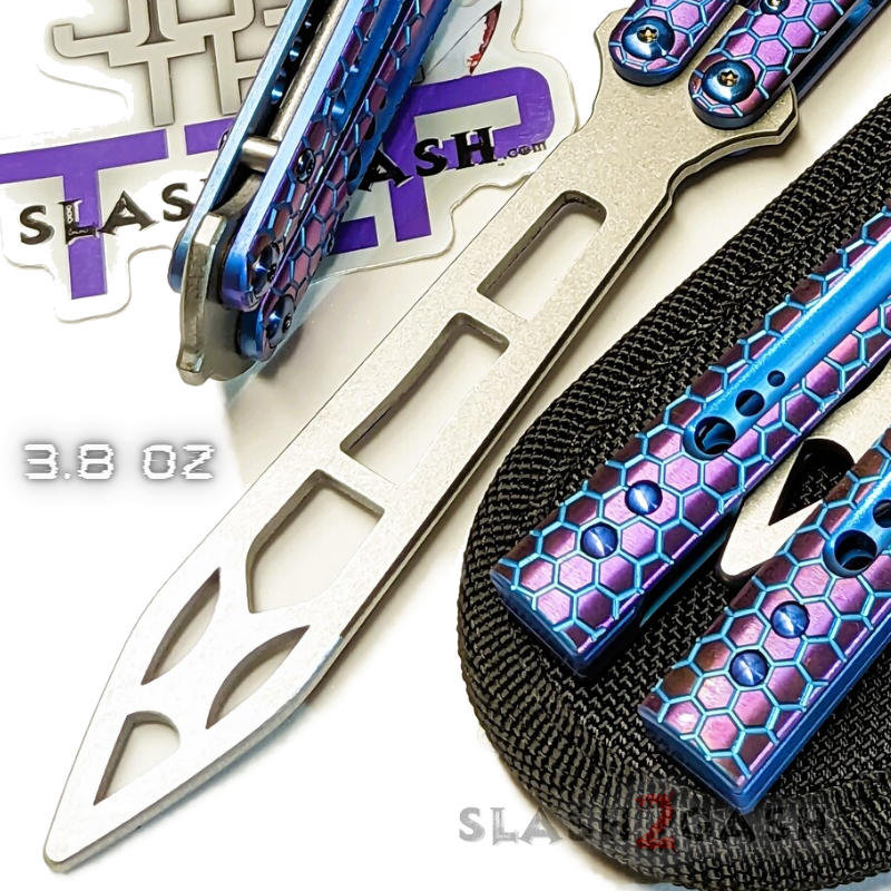 TheONE Python Clone Butterfly Knife TITANIUM Balisong - Damascus Knife-Balisong - Tophatter Daily Deals