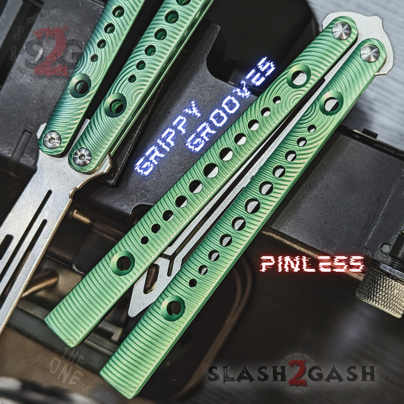 TheONE Squiggle REP Butterfly Knife TITANIUM Balisong (clone) - Channel Knife-Balisong - Tophatter Daily Deals