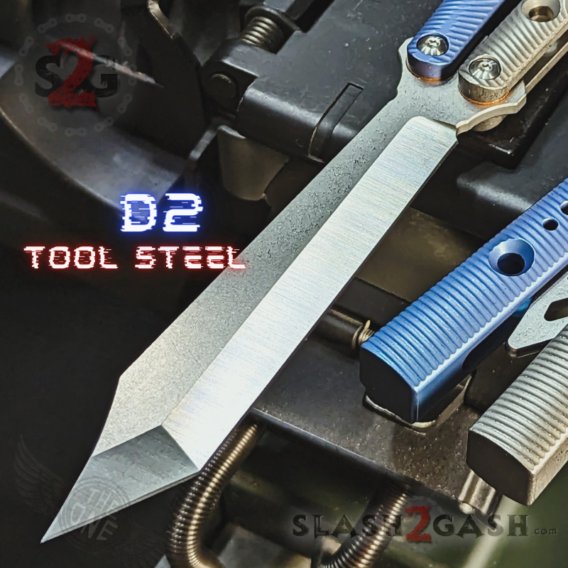 TheONE Squiggle REP Butterfly Knife TITANIUM Balisong (clone) - Channel Knife-Balisong - Tophatter Daily Deals