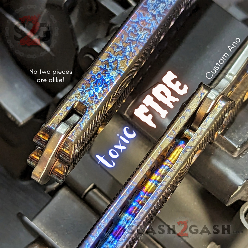 TheONE Squiggle REP Butterfly Knife TITANIUM Balisong (clone) - Channel Knife-Balisong - Tophatter Daily Deals