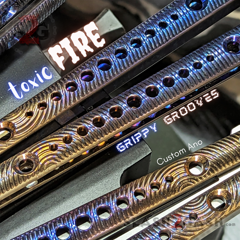 TheONE Squiggle REP Butterfly Knife TITANIUM Balisong (clone) - Channel Knife-Balisong - Tophatter Daily Deals