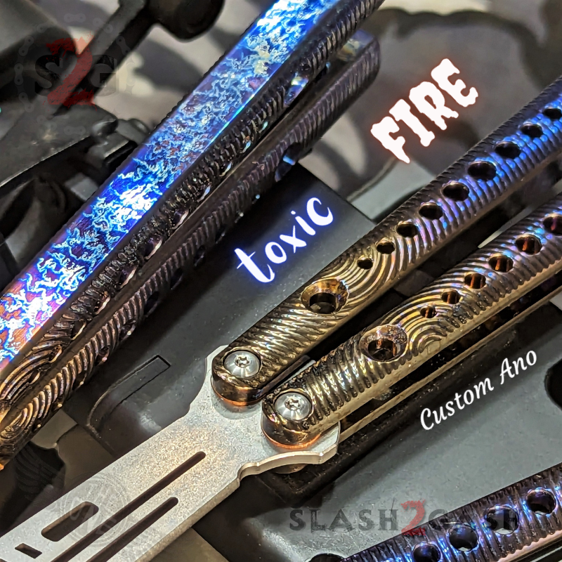 TheONE Squiggle REP Butterfly Knife TITANIUM Balisong (clone) - Channel Knife-Balisong - Tophatter Daily Deals