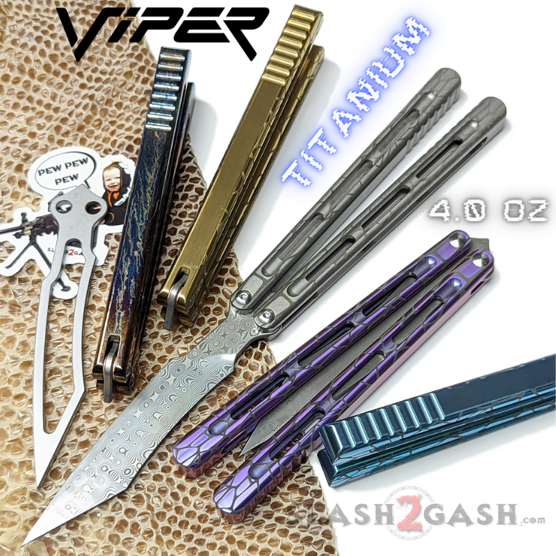 TheONE Viper Clone TITANIUM Balisong Butterfly Knife - Channel Knife-Balisong - Tophatter Daily Deals