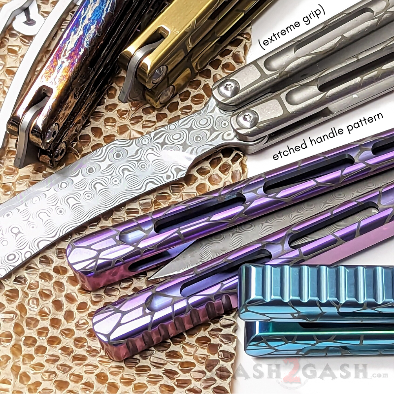 TheONE Viper Clone TITANIUM Balisong Butterfly Knife - Channel Knife-Balisong - Tophatter Daily Deals